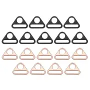1 Inch 18 Pcs Triangle Buckle Adjuster for Bag Rose Gold/Matte Black