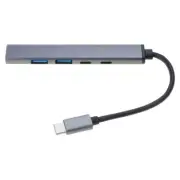 Portable Type C HUBs 5 in 1 USB HUBs with USB 3.0/2.0 USB C and 60W PD Charging