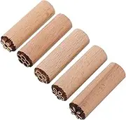 DIYEAH Unique Design Wooden Stamps 5pcs Natural Wood Flower Stamps for Clay Paper Crafting
