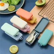 Wheat Straw Folding Tableware Portable Set Detachable Knife, Fork, Spoon And