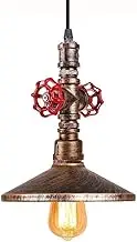 TONFON Industrial Vintage Chandelier Creative Single Head Wrought Iron Pendant Light Metal Steampunk Water Pipe Hanging Light for Restaurant Cafe Bar Kitchen Island Living Room Dining Room Hallway