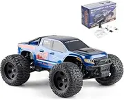 FMS FMT24 1/24 Chevrolet Colorado Brushed RC Truck RTR, 2.4Ghz Basher RC Cars, 4X4 Off-Road Hobby Grade Waterproof 2-Speed Transmission RC Crawler with 370 Motor 900mah Battery for Adults (Blue)