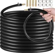 3/8 Inch Self Sinking Aeration Hose,100 Feet Weighted Pond Aerator Hose Kit 8 Stainless Steel Hose Clamps and 4 Menders (100FT)