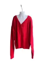 Art Class Long Sleeve Button Up Cardigan Sweater Red Sparkles Girls S 6/6X