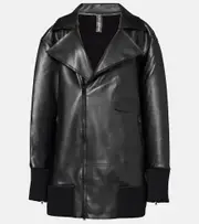 [Norma Kamali] Norma Kamali Oversized faux leather jacket AU 16 black