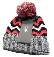 Girls Spyder Prism Knit Beanie Hat OSFM New Red Fleece Lining Juniors New