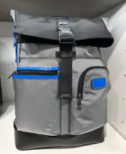 NEW Tumi Cypress Roll Top Ballistic Nylon Backpack - GREY with GLACIER BLUE