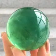 210g Natural green fluorite Quartz Sphere Crystal Energy Ball Reiki Healing