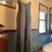Sundance BOHO Beaded Maxi Tank Dress M Velvet Top NWT