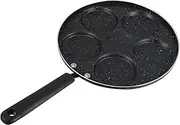 BRIGHTFUFU 1pc Six Fried Egg Pan Non Stick Breakfast Skillet for Omelettes Pancakes and Crepes Heat Resistant Handle for Home Cooking and Family Meals