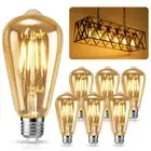 6 Pack LED Vintage Edison Bulbs, 4W LED E27 Light Bulbs Glass Lamp 2700K ST64 AU