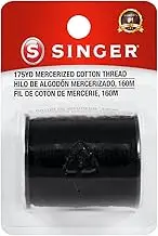 Singer Mercerized Cotton Thread 175 Yards-Black Size 50