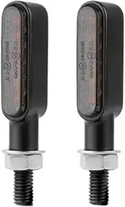 Motorcycle Indicators Flowing Turn Signal Lights Motorcycle LED Turn Signal Light 8mm 12V Moto Indicator Lamp 3Led Turn Signal For Ho&nd&a For Cafe Racer(2pcs-6Led)