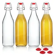 YEBODA Clear Glass Bottles with Stopper For Home Brewing Beer Kombucha Kefir ...