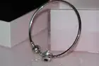 PANDORA Kiss Me Bangle gift Set bracelet and Emoticon charm Sterling S 19cm $105