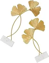 Cabilock 2Pcs Golden Iron Gingko Leaf Decor Nordic Style Desktop Ornament for Home Decoration Relief Design Charming Surface Finish for Living Bedroom