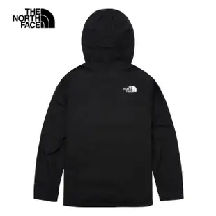 【The North Face 官方旗艦】北面男款黑色防水透氣連帽衝鋒衣｜89SVJK3