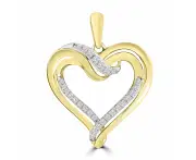 Heart Pendant with 0.15ct Diamond in 9K Yellow Gold