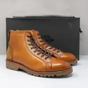 Allen Edmonds Discovery Cognac Lace Up Boots, Size 9 3E