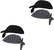 [VALICLUD] 2sets Cooking Chef Hat Kitchen Serving Hat Soft Fabric Comfortable Turban Size Easy to Use 2pcs*2