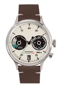 在飛比找ZALORA購物網優惠-TACS Sooda 太陽能熊貓面手錶深棕色版 (TS230