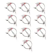 10Pcs Sea Fishing Line Rig with Snaps Saltwater Fishing Wire Leader Rigs