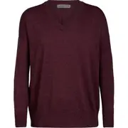 Icebreaker Women's Merino Shearer V Neck Sweater - Pinot Hthr