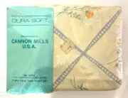 NEW VTG Cannon Mills No Iron Three Piece Twin Sheet Set Gingham Floral USA