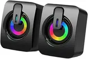 FVDPWYE 2PCS USB Mini Speaker Plug and Reproduces Computer Speaker for A Notebook Desktop PC