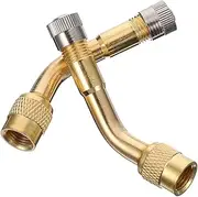 Anneome 2pcs Stem Extension Adapter for Car Motorcycle Easy Access Tire Valve Quick Installation Durable Design for Efficient Pumping