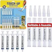 Slobproof Refillable Paint Brush Pens 5 in 1 Pack - Convenient Touch-Up With Easy to Use Syringes, Fillable Solution for Precision and Ease - Ideal for Home and Wood