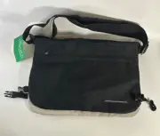 United Colors of Benetton Messenger Bag Reversible Black Tan Polyester Zip