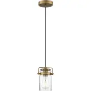 Nuvo Lighting 60/6735 Antebellum Mini Pendant Vintage Brass and Clear