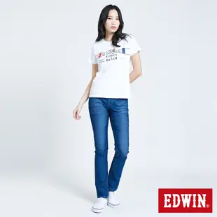 EDWIN 迦績 EJ3超彈中直筒牛仔褲(酵洗藍)-女款