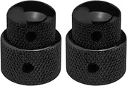 LT Easiyl 2pcs Guitar Dual Layer Concentric Control Knobs Electric Guitar Metal Volume Knob Potentiometer Cap Guitar Double Layer Metal Knob Cap Volume Knob Cover, Black
