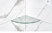 Satori Hudson Clear Glass Corner Shelf Shelves for Bathroom Shower 9 X 9 8mm