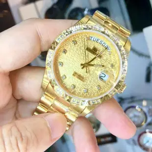 【ROSDENTON 勞斯丹頓】公司貨R1 經典浮雕金色自動機械錶-男錶-錶徑35mm(7798MGD-5)