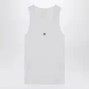[Givenchy] White Cotton Tank Top With Logo M White