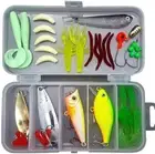 33pcs in 1 metal Plastic Lure soft bait Worm Bait hook accessories mixed