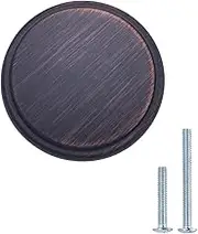 Amazon Basics Modern Wide Top Ring Cabinet Knob, 1.52-inch Diameter - Oil Rubbed Bronze, 10-Pack