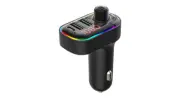 Car Bluetooth 5.3 FM Transmitter, Dual USB 5V 3.1A/1A, Ambient Lighting, Type C