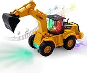 Morofme Excavator Toy Children's Toy Digger Truck Automatic Walking with Sound and Light Construction Vehicles Children's Car Learning Toy with Lights and Multiple Music for 3 4 5 6 7 Years