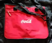 Classic Coca Cola Black in Red & White TM Handeled Tote Bag Zip Side Pocket New