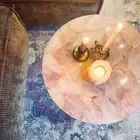 Rose Quartz Table, Round Coffee Table, Agate Side & End Table Top Home decor Art