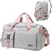 Women's Sports Bag, Swimming Bag, 42 L Travel Bag, Women's Travel Bag, Travel Bag with Shoe Compartment and Wet Compartment, Weekender Women's Large for Aeroplane, Waterproof Travel Bag, Gym Bag, Pink