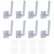 8 Pcs Hat Racks for Baseball Caps, Plastic Adhesive Hat Hooks Hat Hangers, Grey