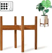Zurklulu Plant Stand Indoor, 12 inches Acacia Wood, Fits Up To 12” Pots (Pots Not Included, Fixed Width)