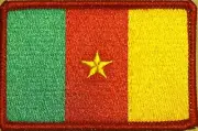 CAMEROON Flag Patch W/ VELCRO® Brand Fastener Red Border #13