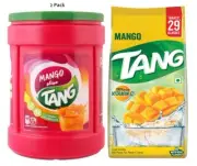 Tang Mango Instant Drink Mix Plastic Jar 750g + Foil Refill 500g Pack - 2 Pack