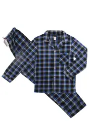 Warm Men's Fleece Plaid Soft Pajama PJ Set Top Bottom Winter Size S M L XL 2XL